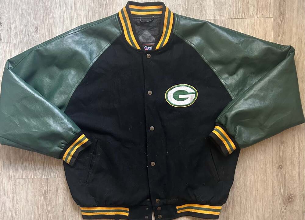 Vintage Game Day Essex Mfg. Inc. Packers NFL Leather Varsity Jacket Large